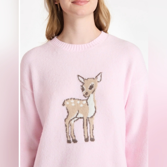 No Boundaries Fashion Icon Sweater Mid weight Deer Pink - Picture 2 of 5